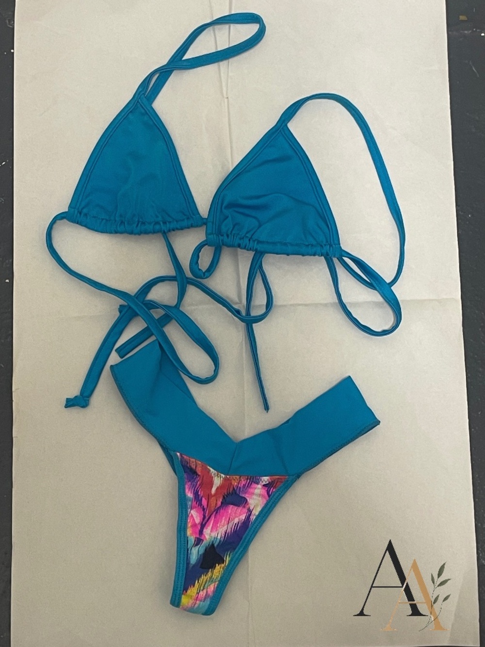 Naughty Knix Turquoise string bikini Set